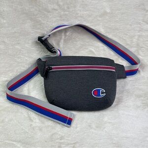 Champion Adjustable Striped Charcoal Gray Fanny Pack Belt Bag OS